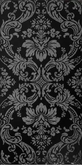 Architecture Damask Black+Silver Naturale 30x60