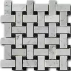 Bianco Carrara + Nero Marquina 3*6*1 30,5*30,5