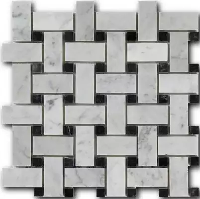 Bianco Carrara + Nero Marquina 3*6*1 30,5*30,5