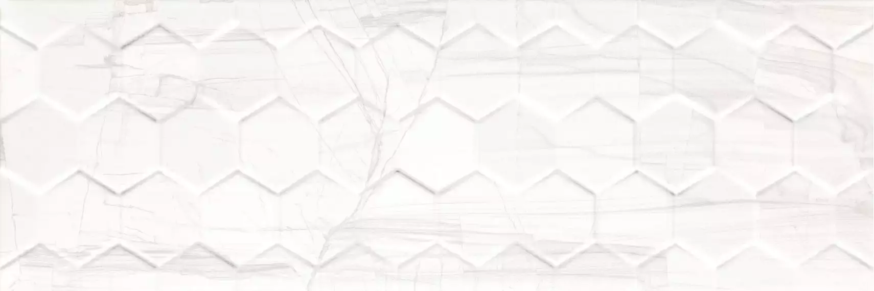 Brennero White Hexagon Rett 25x75