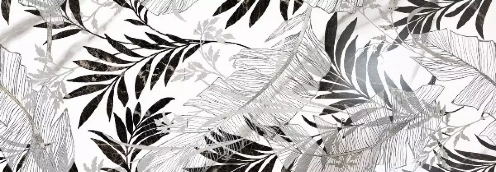 Carrara Leaves Black 31.6x90