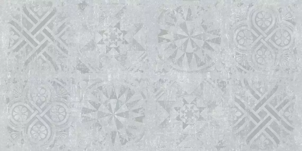 Cemento декор светло-серый структурный Rett 120x60