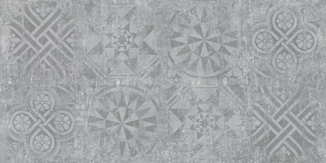 Cemento декор серый структурный Rett 120x60
