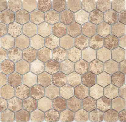 Emperador light MAT hex 18x30x6 285x305x6