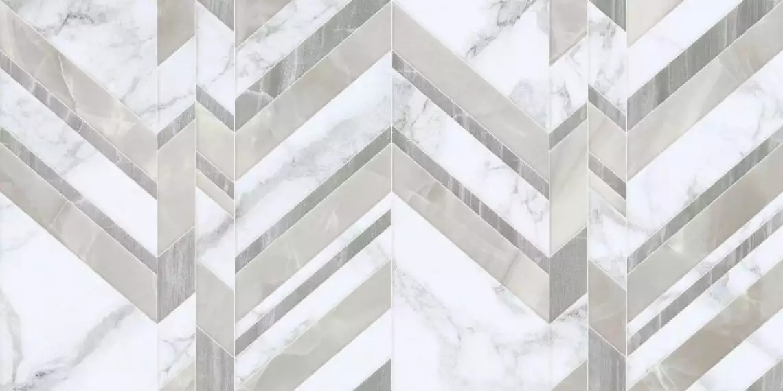 G70151 Marmo Bianco Chevron белый 30х60