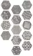Hexagon Kendo mix Grey 23x26