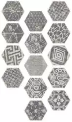 Hexagon Kendo mix Grey 23x26