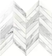 IMP882L Chevron Lapp. Calacatta Bianco 24,7Х30