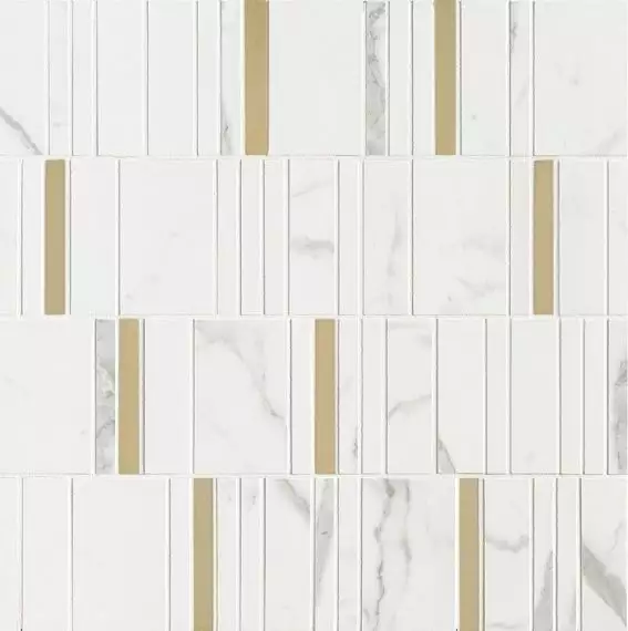 M8H9 Allmarble Wall Statuario Mosaico Barcode Lux 40х40