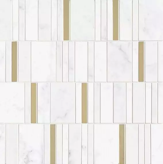 M8HA Allmarble Wall Altissimo Mosaico Barcode Lux 40х40