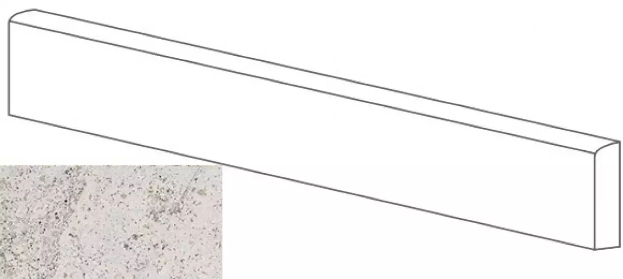 ML76001 BATTISCOPA MOLATO BIANCO 8x80