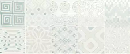 MLW D77K Decoro Preinciso Patchwork White/Mint 25x60