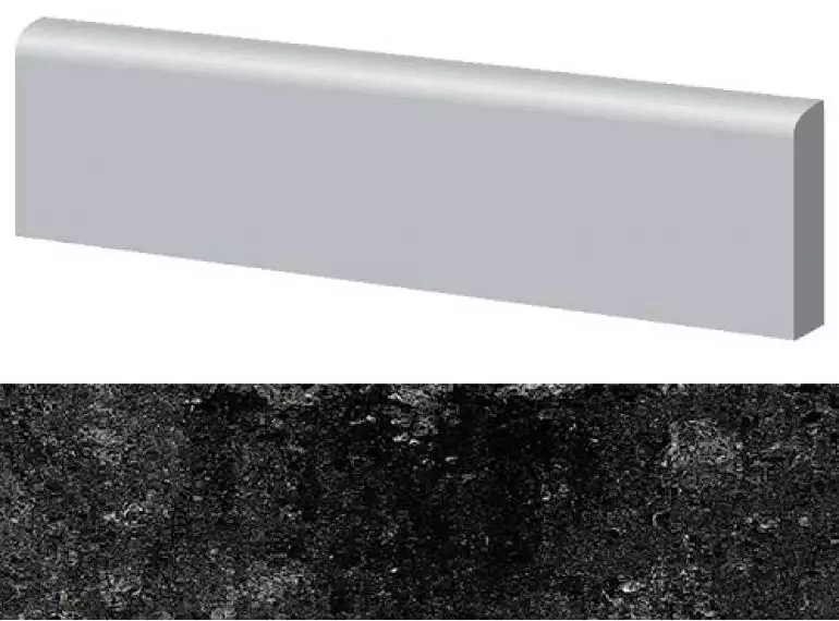 Marte Levigato Nero Acapulco Battiscopa 9x40
