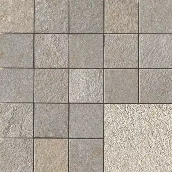 Mineral Chrom Naturale WHITE Mosaico 6x6 Su Rete 30X30