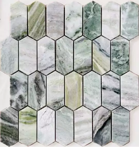 Onice Verde oliva POL long hex 38x86x7 278x304x7