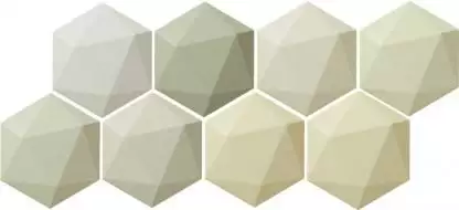 Origami green hex 11x12.5