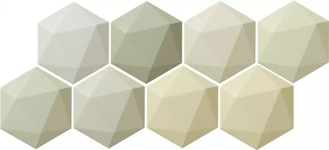 Origami green hex 11x12.5