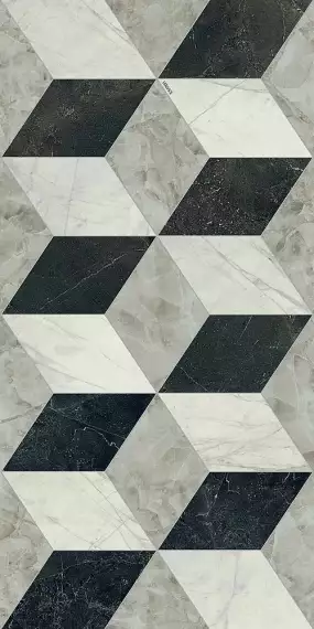 PF60014098 Tarsia Cubical Nero Deco Lux 3D Rett 60x120