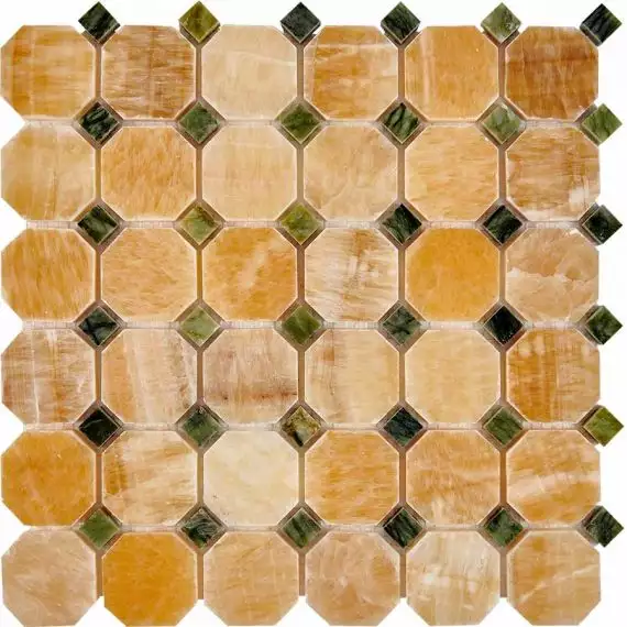 PIX210 Мозаика Honey onyx, Dondong из оникса и мрамора полированная 48x48 305х305x8