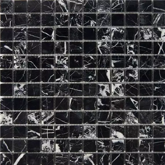 PIX251 Мозаика Black majesty из мрамора полированная 23x23 305х305x6