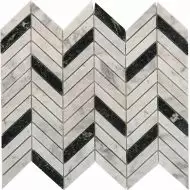 PIX287 Мозаика Bianco carrara, Spider Green из мрамора полированная 307х286x8