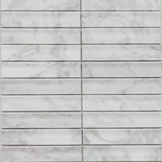 PIX341 Мозаика Bianco Carrara, Concave матовая 30х151 305х318х12