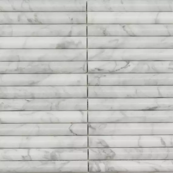 PIX342 Мозаика Bianco Carrara, Convex матовая 20х151 300х305х12