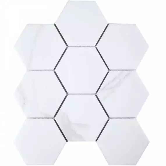 PMFQ82223 Мозаика Hexagon big Carrara Matt 25.6х29.5х6