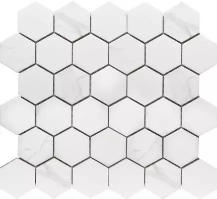PMMT83017 Мозаика Hexagon small Carrara Matt 26.5х27.8