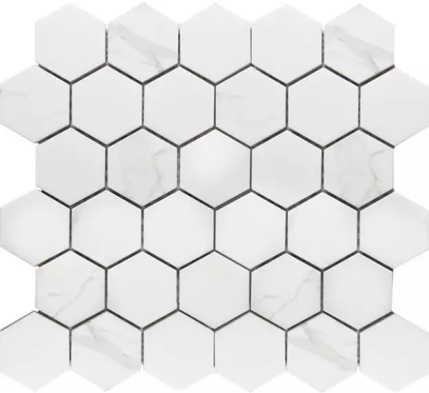PMMT83017 Мозаика Hexagon small Carrara Matt 26.5х27.8