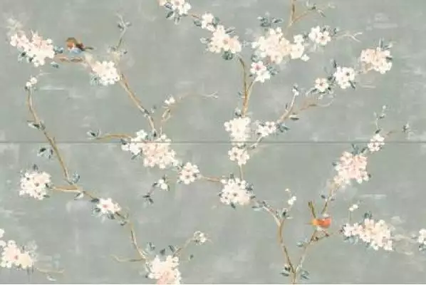 RC5L Плитка Mixed Verde Decoro Fiori di Pesco Rett. (A+B) 40x120