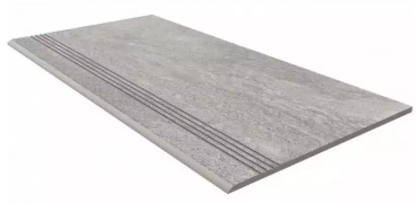 TN01 Ступень Grey неполированная с насечками 30x60