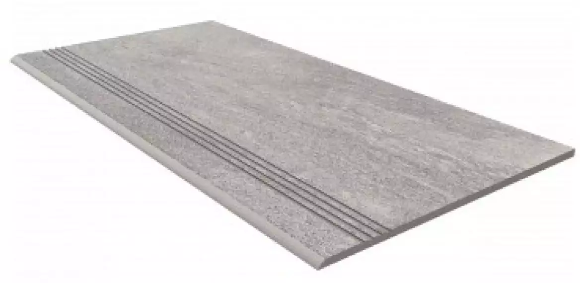 TN01 Ступень Grey неполированная с насечками 30x60