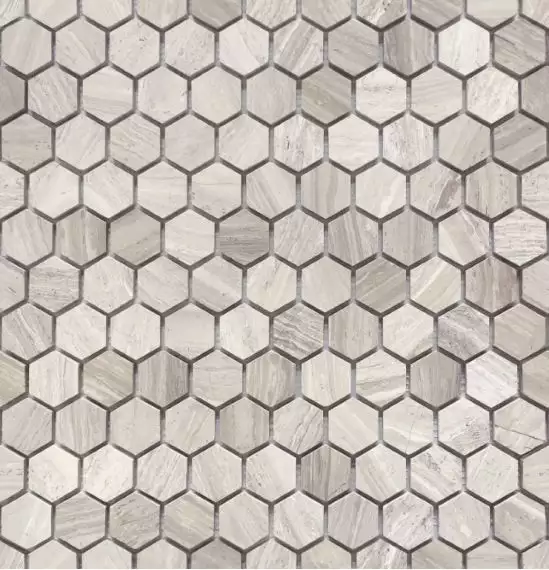 Travertino silver MAT hex 18x30x6 285x305x6