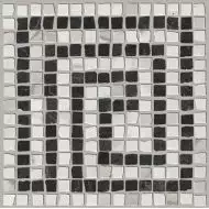 fMAQ Angolo Greca Statuario Grafite Mosaico 20*20