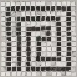 fMAQ Angolo Greca Statuario Grafite Mosaico 20*20