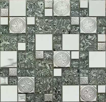 Мозаика MS-620 метал стекло (23*48*8) 300*300