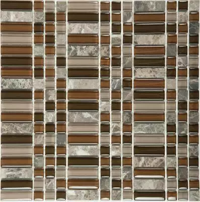 Мозаика S-809 стекло камень (15x15х48х8) 300*300