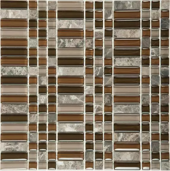 Мозаика S-809 стекло камень (15x15х48х8) 300*300
