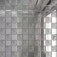 С50Х50 Мозаика зеркальная Серебро+Хрусталь 25х25/300x300