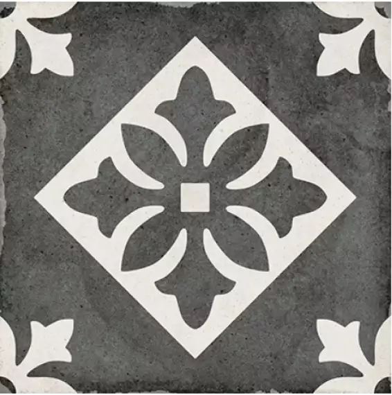 24416 ART NOUVEAU PADUA BLACK 20*20