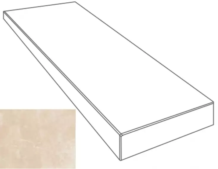 262651 GRADONE ANGOLARE DX CREMA MARFIL 4x32x78