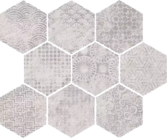40GI Mosaico Raw-SP Blanco 33x27