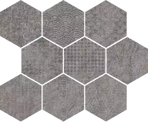 40GJ Mosaico Raw-SP Grafito 33x27