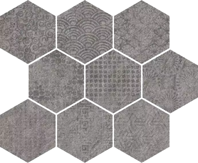 40GJ Mosaico Raw-SP Grafito 33x27