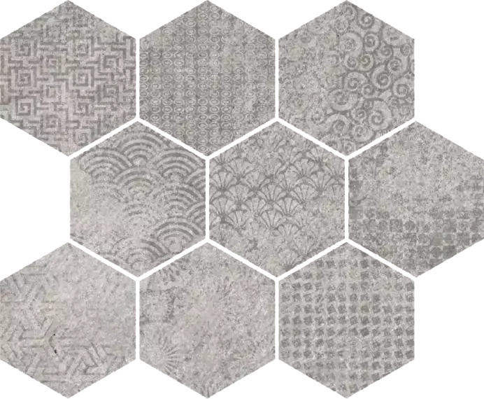 40GK Mosaico Raw-SP Gris 33x27