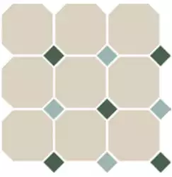 4416 OCT18+13-B White OCTAGON 16/Green 18 + Turquoise 13 Dots (лист 30х30 9 штук+вставки)
