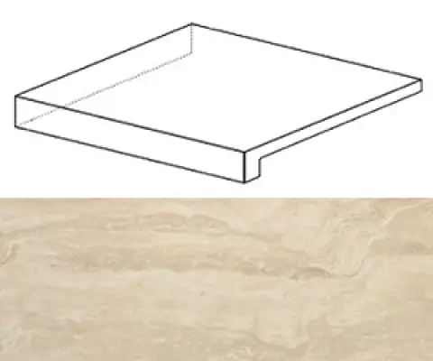 ADXV Ступени Marvel Travertino Alabastrino Scalino Angolare SX 33x33
