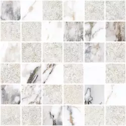 K9498838R001VTE0 Marble-Stone Мозаика Белый Матовый-Лаппато Ректификат 30x30