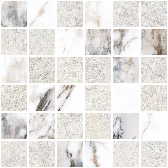 K9498838R001VTE0 Marble-Stone Мозаика Белый Матовый-Лаппато Ректификат 30x30